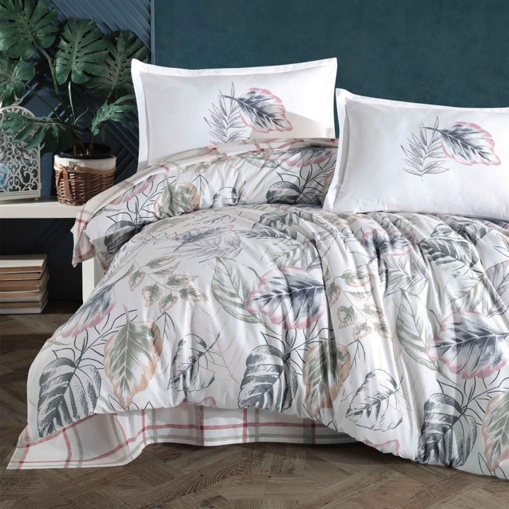 Спално бельо за 1 човек, Clasy, Nessa V1, зелено, памук 100%, 3 части