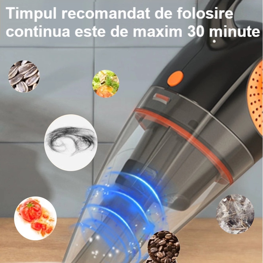 Aspirator auto ultra puternic, putere de aspirare 13000Pa
