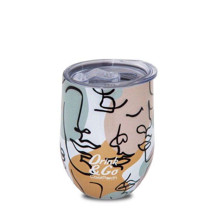 Чаша за път CoolPack, Art Deco, 350 ml, Стомана, Многоцветен