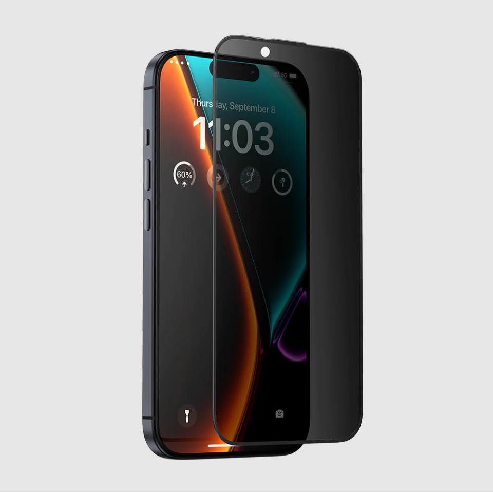 Protector ecran, Sticla, Rezistenta la socuri, iPhone 15 Pro, Negru