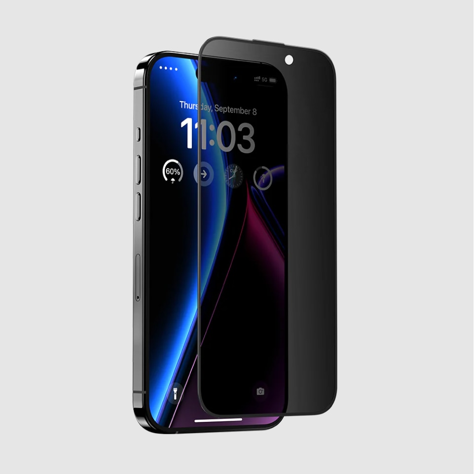 Protector ecran, Sticla, Rezistenta la socuri, iPhone 15 Pro, Negru
