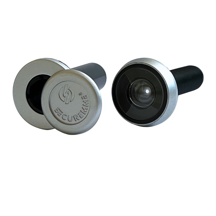 Vizor pentru usa, Securemme, Plastic/Metal, diametru 16 mm, Crom satinat