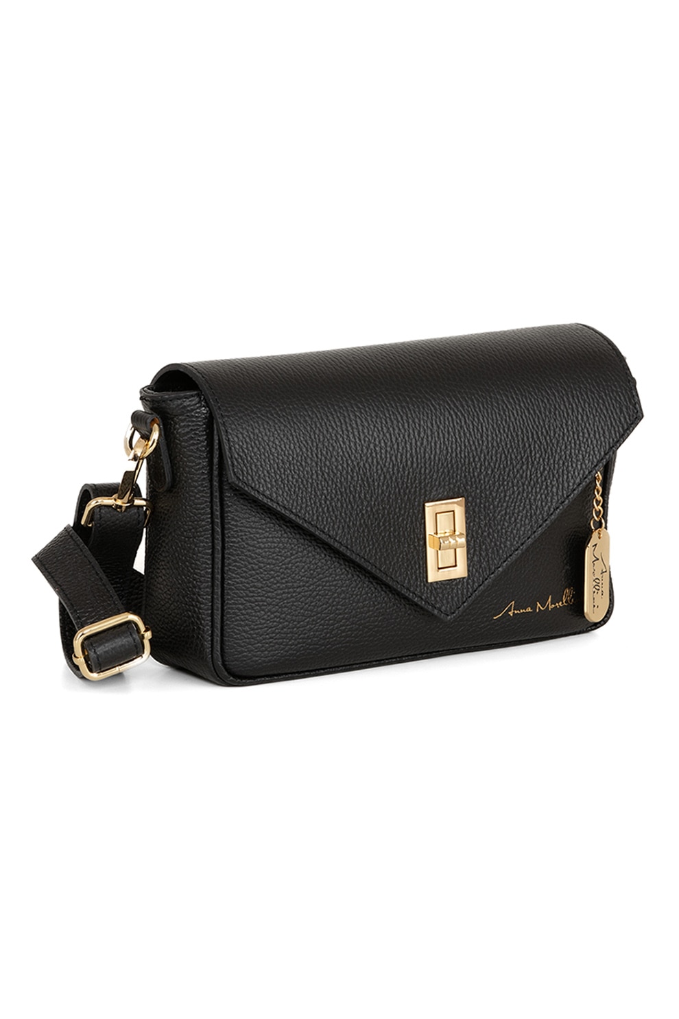 Anna Morellini, Geanta crossbody din piele cu sistem metalic