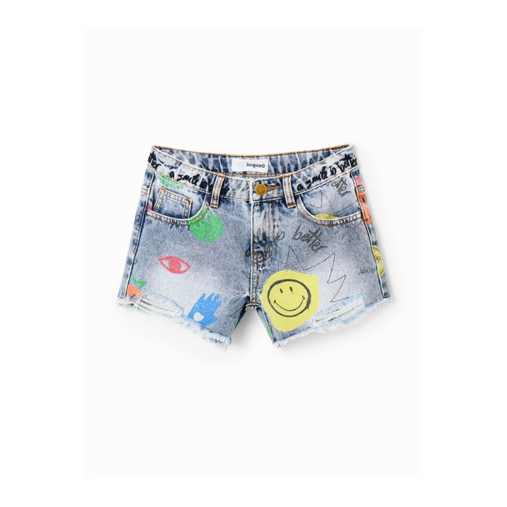 Hosszú nadrág, Desigual, 302006847, pamut, kék, Kék