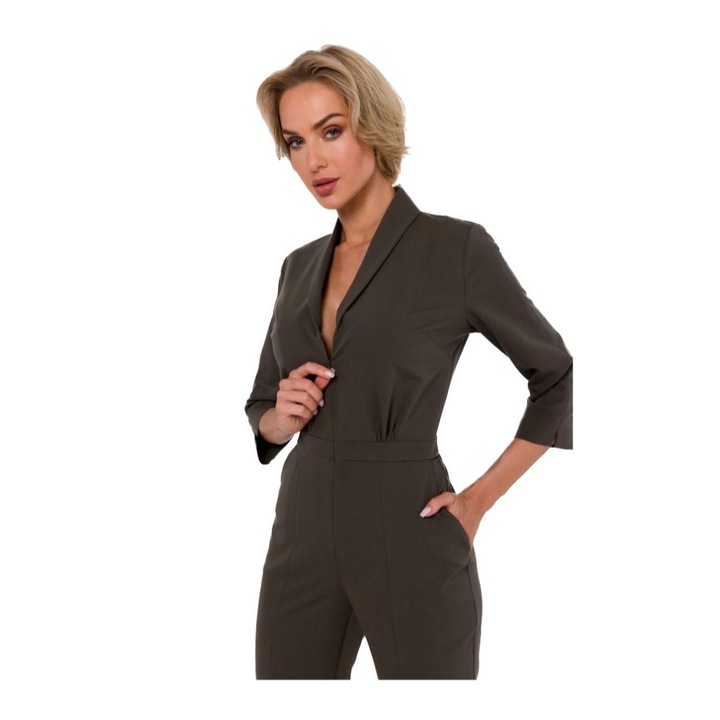 Дамски гащеризон, Made of Emotion, Andrenna, цвят каки, Зелен