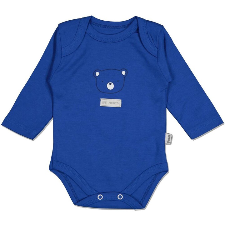 Body baieti, Puan Baby, Bear - Just arrived ", Bumbac, Albastru inchis, Albastru