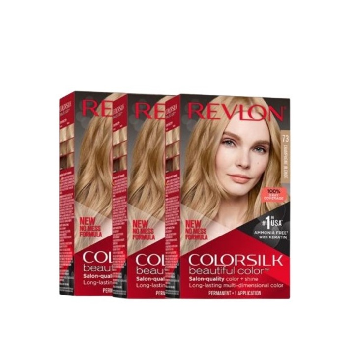 Set 3 Bucati Vopsea de Par Revlon Colorsilk 73 Champagne Blonde 390ml