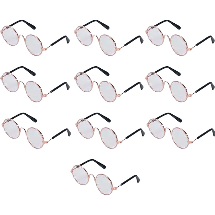 Ochelari de soare rotunzi pentru animale mici, AMRINUGL, transparent, set de 10 bucati