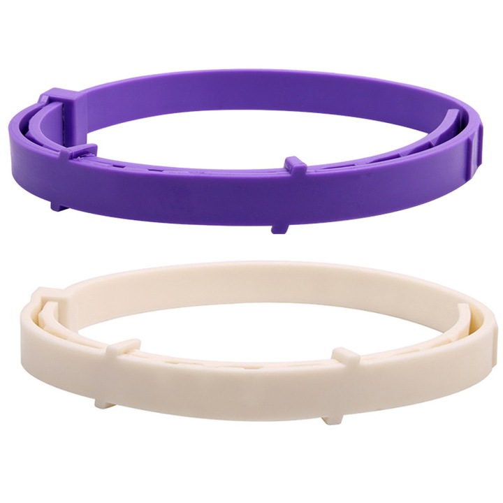 Комплект нашийници за котки Cozevdnt, технология за комфорт, защита от бълхи и кърлежи, лилаво и бяло