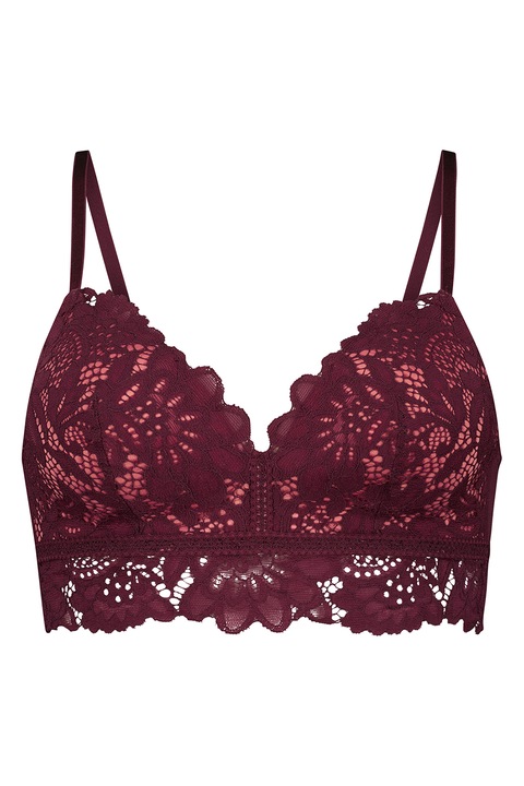 Hunkemoller, Дантелен сутиен Shiloh Longline с подплънки, Тъмновиолетов