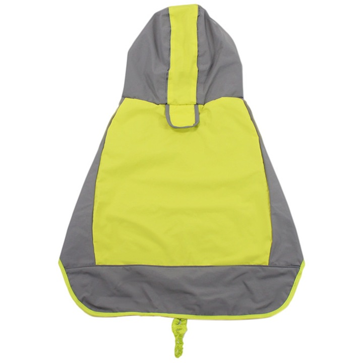 Jacheta de ploaie pentru caini cu dungi reflectorizante, gluga ajustabila, impermeabila, usoara, marimea 7