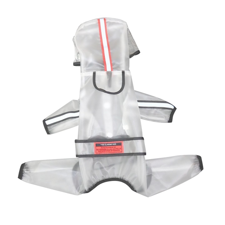 Дъждобран за кучета, Qttvbtna, TPU, Прозрачен, XL INTL