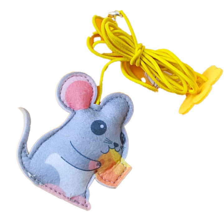 Играчка за котка, QttvbTna, модел на мишка, сиво