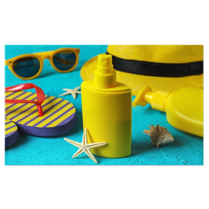 Tablou Canvas - Protectie Solara: Vacanta si Siguranta 140x90CM