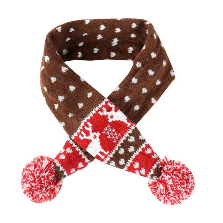 Fular tricotat pentru animale de companie AMRINUGL, design stilat, culoare multicolor, marime S