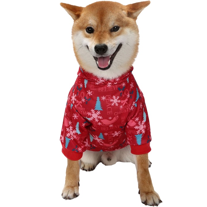 Hanorac pentru caini, flanel, stil pulover, elastic, multicolor