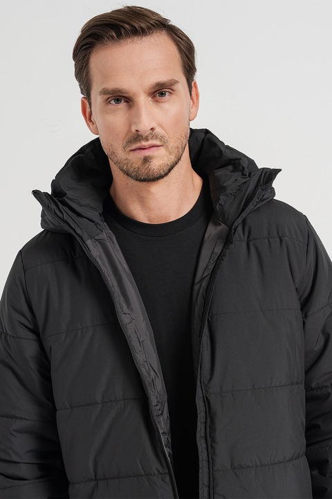 Jack Wolfskin, Geaca midi cu gluga Deuzer, Negru