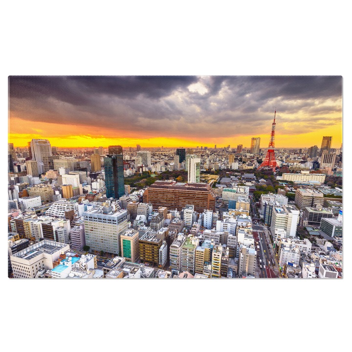 Tablou Canvas Peisaj Urban in Lumini Stralucitoare 100x70CM