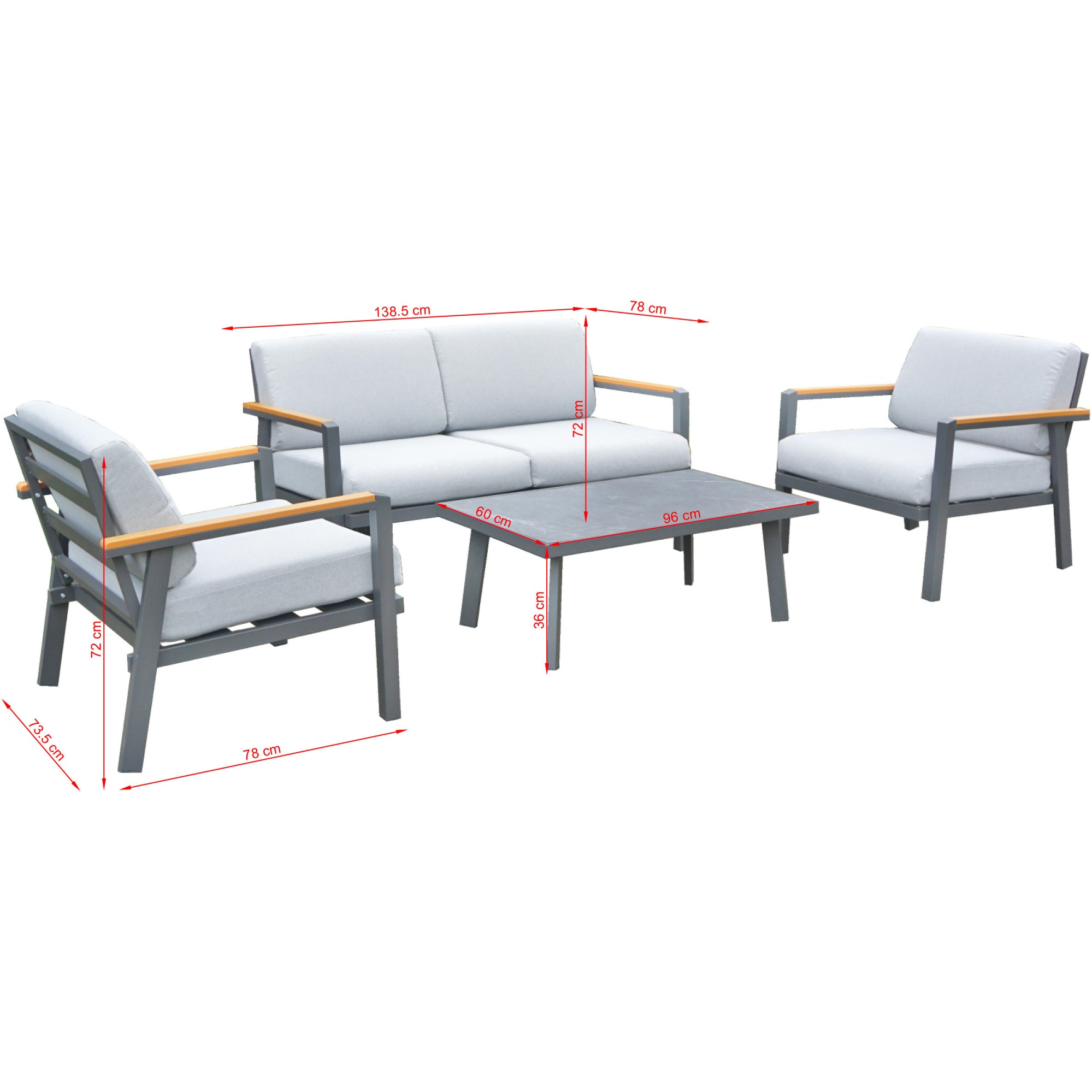 Set mobilier Kring Narvik, 2 x scaun 78x73x72 cm, 1x canapea Set mobilier Kring Narvik, 2 x scaun 78x73x72 cm, 1x canapea