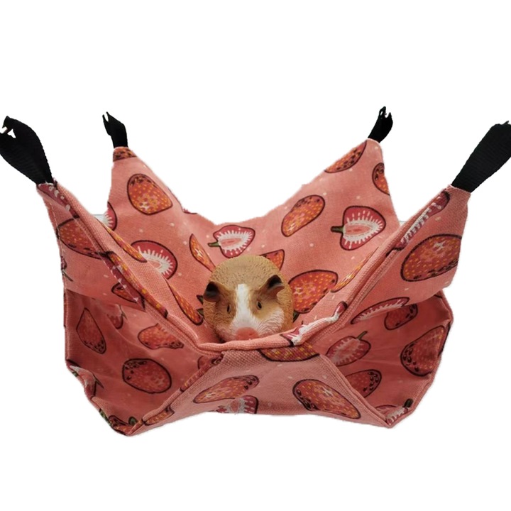 Hamac agatat pentru porcusori de Guineea, Cozevdnt, design cu doua niveluri, multicolor