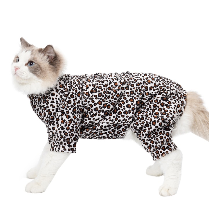 Cat Recovery Suit, QttvbTna, Leopard Print, L