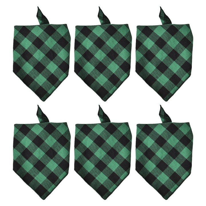 Pachet de 6 batiste premium din poliester, esarfe pentru caini, bavete triunghiulare, accesorii vestimentare, esarfe pentru caini, forma 1