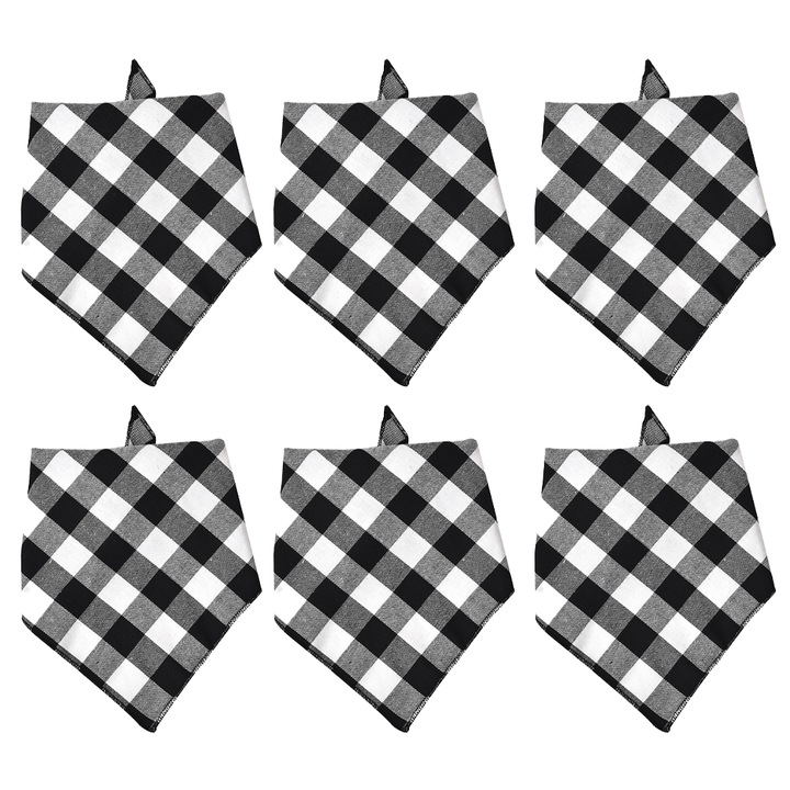 Pachet de 6 batiste premium din poliester, esarfe pentru caini, bavete triunghiulare, accesorii vestimentare, esarfe pentru caini, forma 6