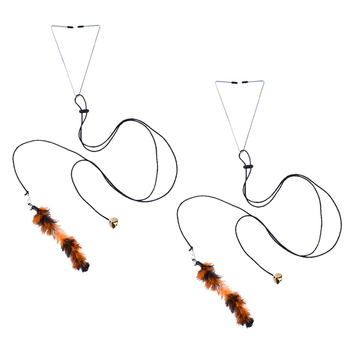 Комплект от 2 играчки за котки QttvbTna, закачалки за врати, еластични, малки