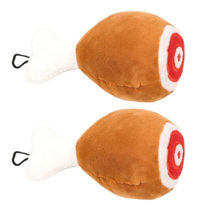 Set 2 jucarii pentru caini, AMRINUGL, jucarie din plus, sunet de tarait, bumbac natural