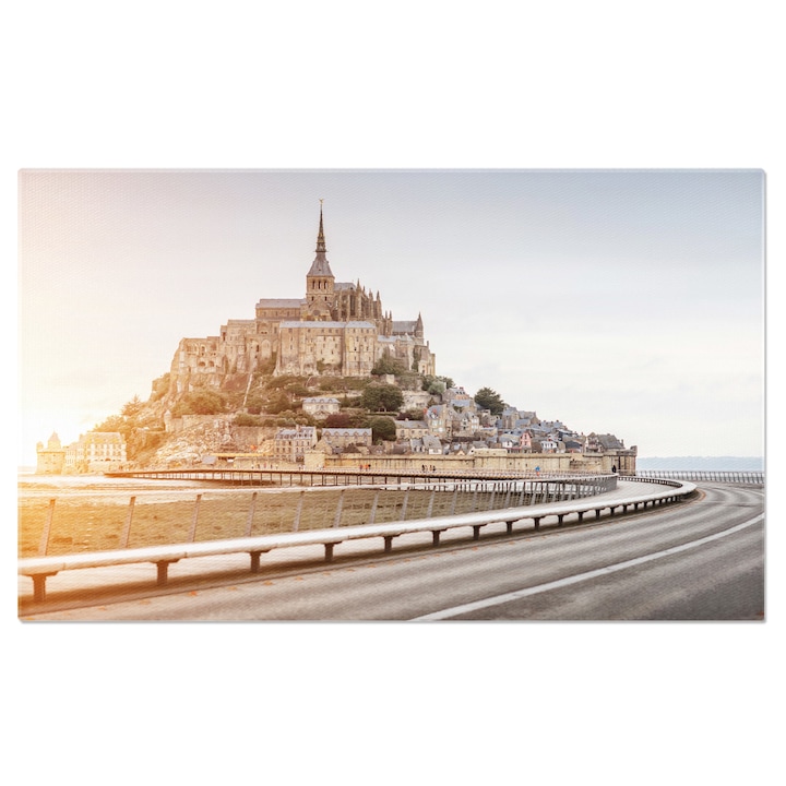 Vászonfestmény: Mont Saint-Michel Nyugaton - Világörökség és varázslatos fények 70x50cm