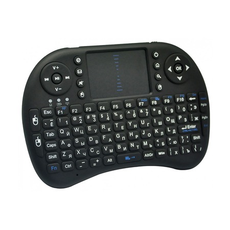 Мини клавиатура Rii I8 H0305 QWERTY клавиатура 2.4G Безжична с черна ...