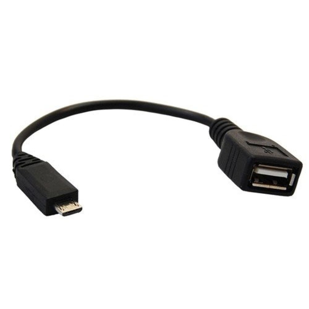 Cablu adaptor OTG Detech, microUSB tata - USB 2.0 mama, 15cm, compatibil tablete micro usb, calitate deosebita, negru