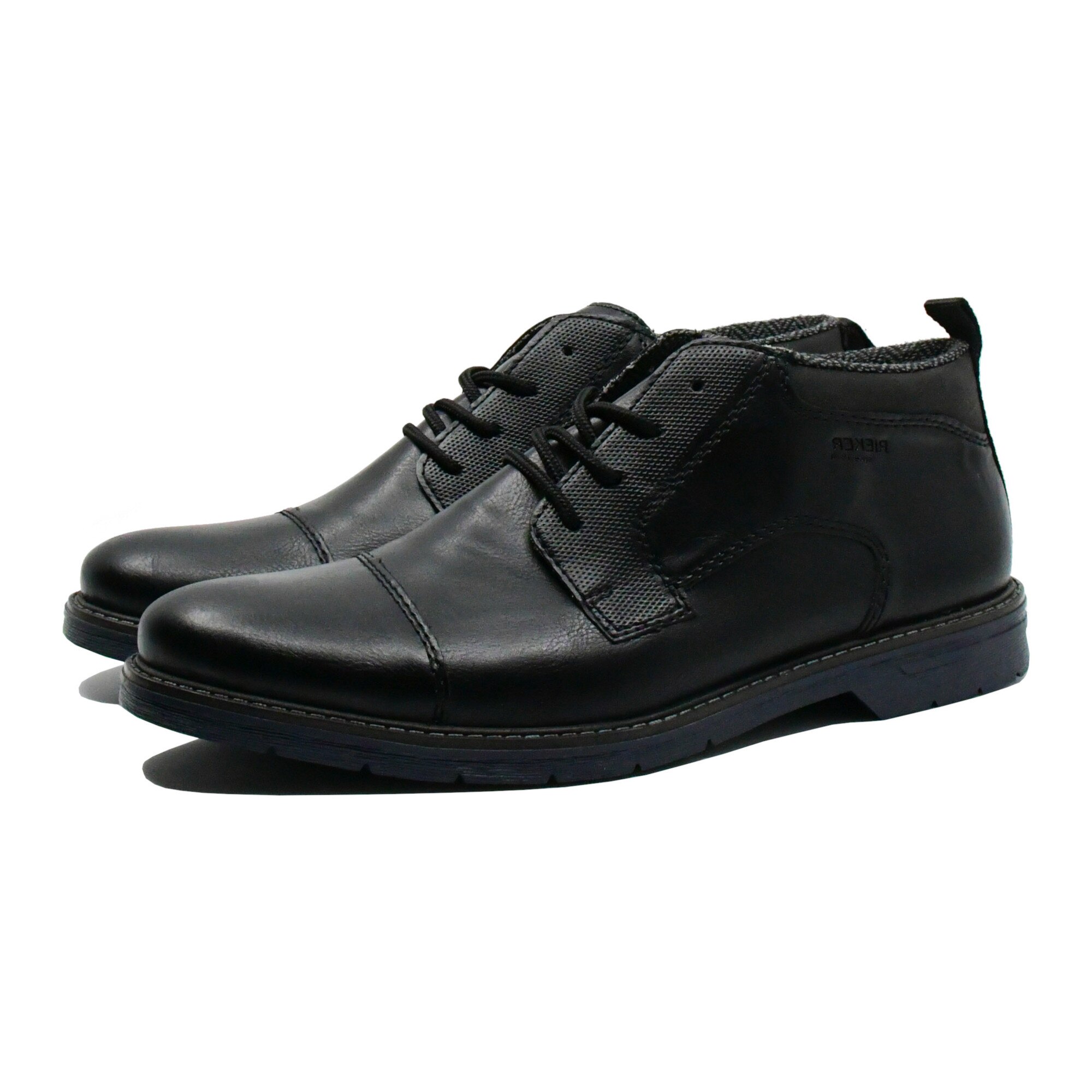 Book1 【30cm】 Ghete joase, barbati Rieker, negre, din piele eco cu pattern