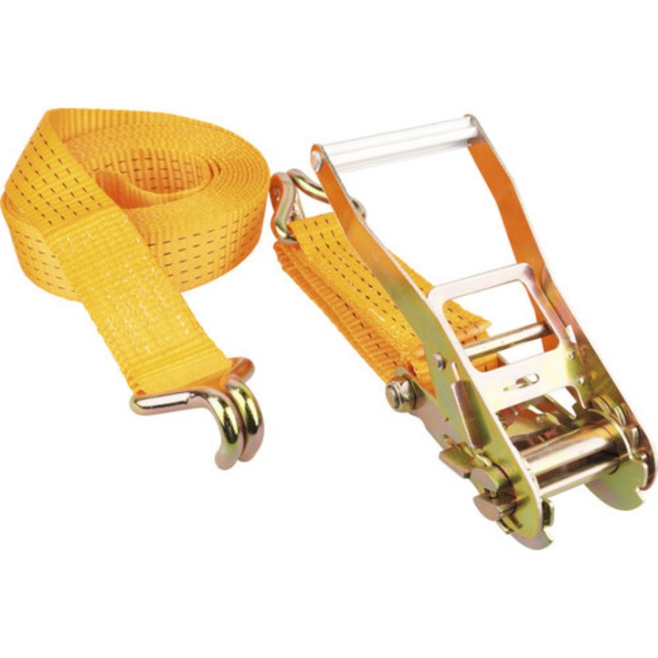 Set Chingi De Fixare Cu Clichet & Carlig Mamutec 50mm X 8m, Max. 5000kg, Portocaliu, 2 Piese