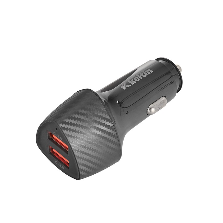 Зарядно за кола с функция за бързо зареждане, QC3.0 36W 7.2A, Keltin K02221