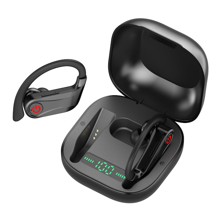 Безжични Bluetooth слушалки Шокиращо качество на звука, функция за разговори и водоустойчивост IPX7, bluetooth 5.1, автономност 8.5h, обхват на сигнала 10m, 3D съраунд звук