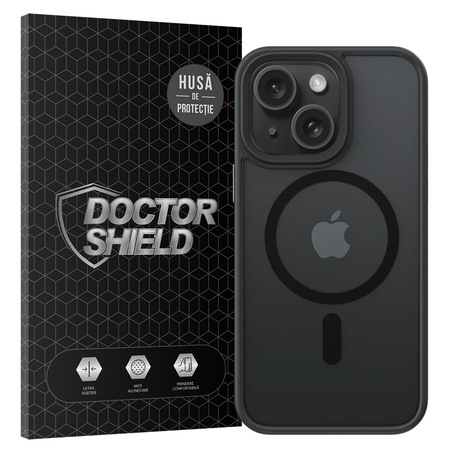 Husa de Protectie, Compatibila Apple iPhone 15, Doctor Shield Fantom, MagSafe - Negru