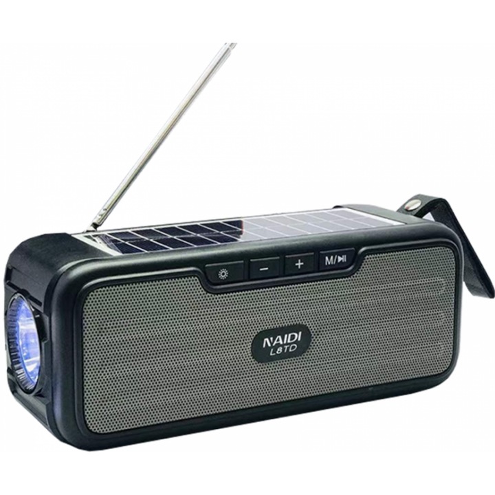 Radio portabil cu panou solar Bluetooth L8TD 10W 1200 mAh
