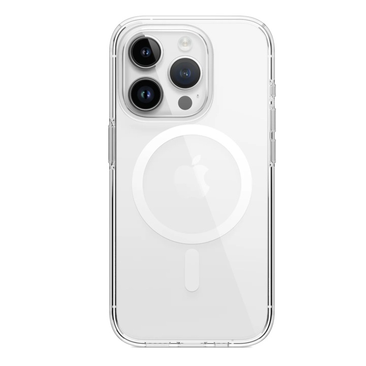 Протектор, прозрачен, MagSafe, съвместим с Apple iPhone 15 Pro, Elago, бял