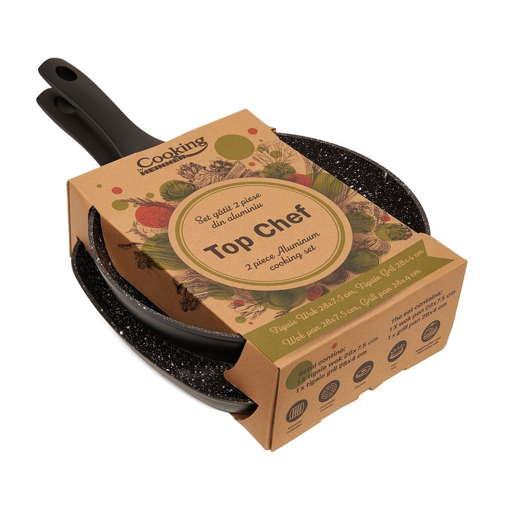Комплект за готвене Cooking by Heinner Top Chef, 2 части, Кован алуминий