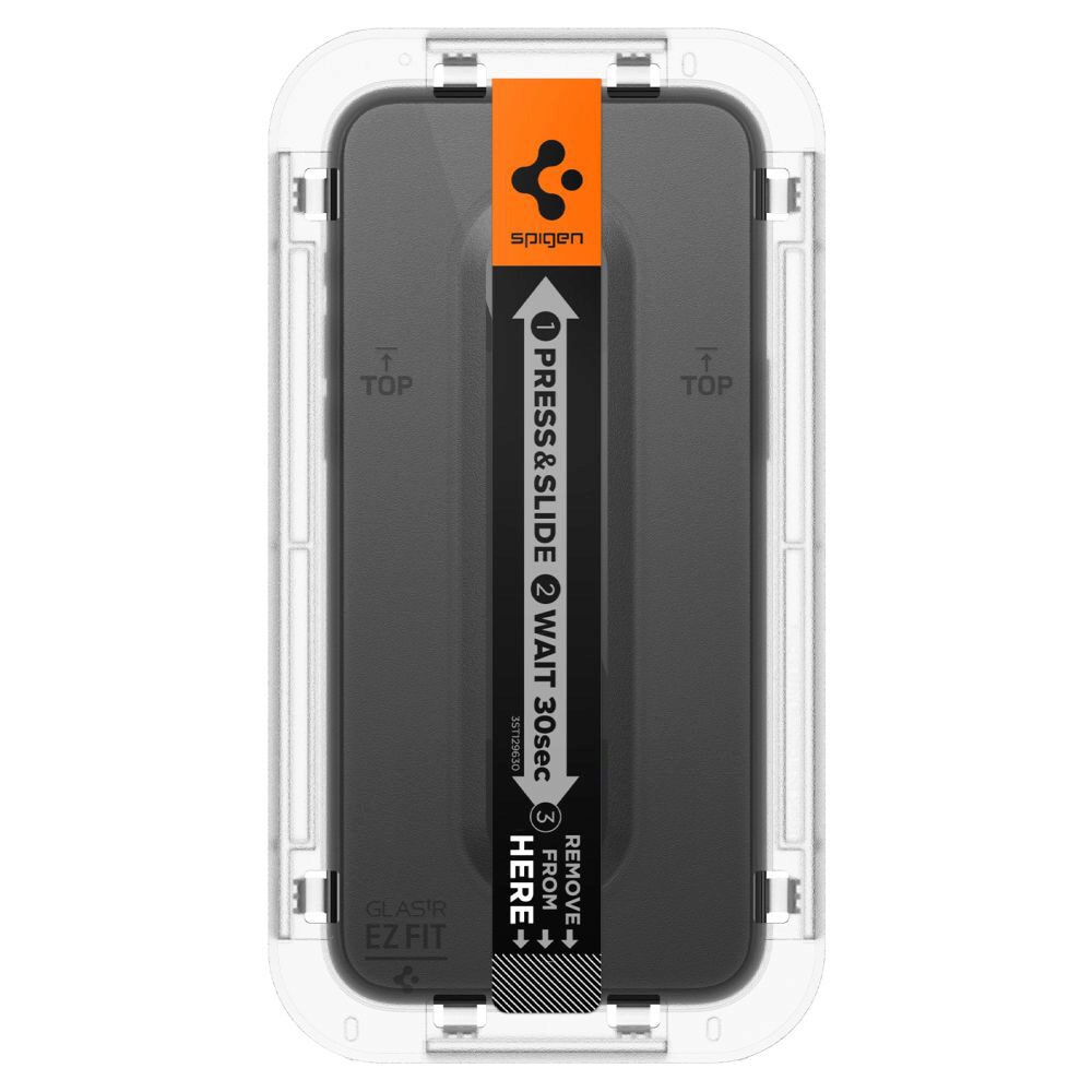 Set 2 folii sticla cu sistem de montare Spigen GLAStR EZ FIT compatibil cu iPhone 15 Pro Black