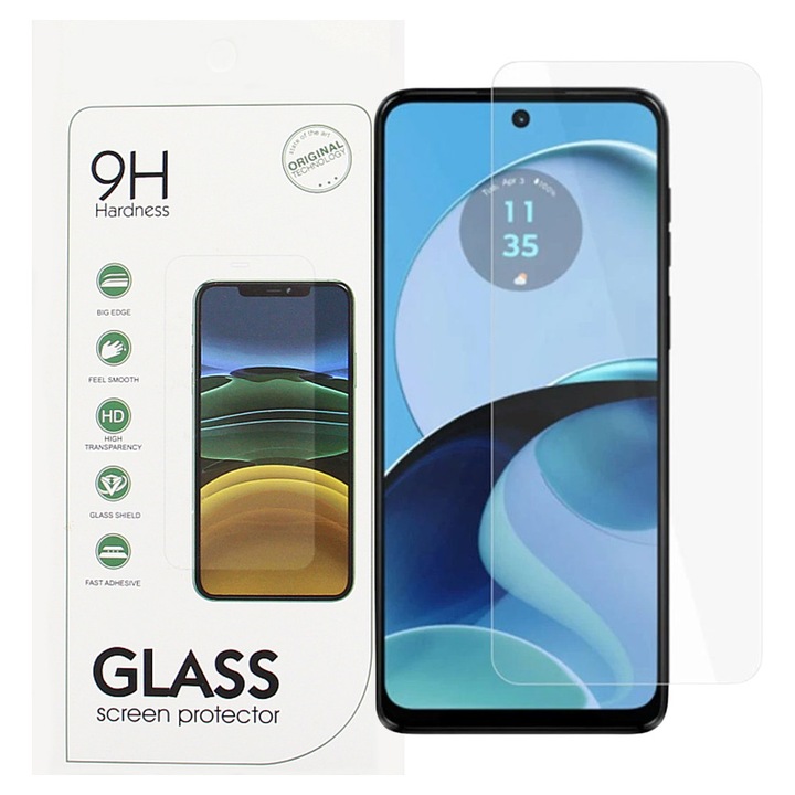 Motorola Moto G54 5G / G54 5G Power Edition kompatibilis üvegfólia, előlapi, edzett, 9H, 0.3mm