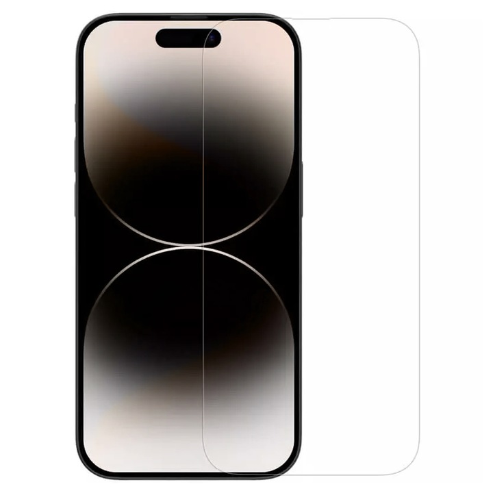 Folie clasica pentru iPhone 15 Pro, din sticla securizata, Antistatica, Tempered Glass, protectie ecran, Case Friendly, Edge to Edge, Full Frame Transparenta Clear Transparenta