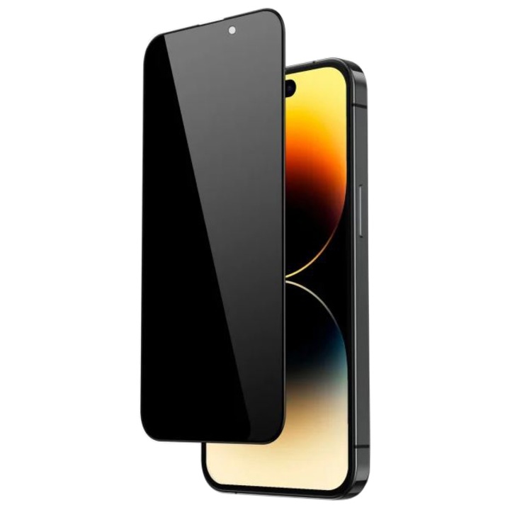 Adatvédelmi fólia, Apple iPhone 15 Pro, Professzionális védelem, 99H Secure Glass – fekete