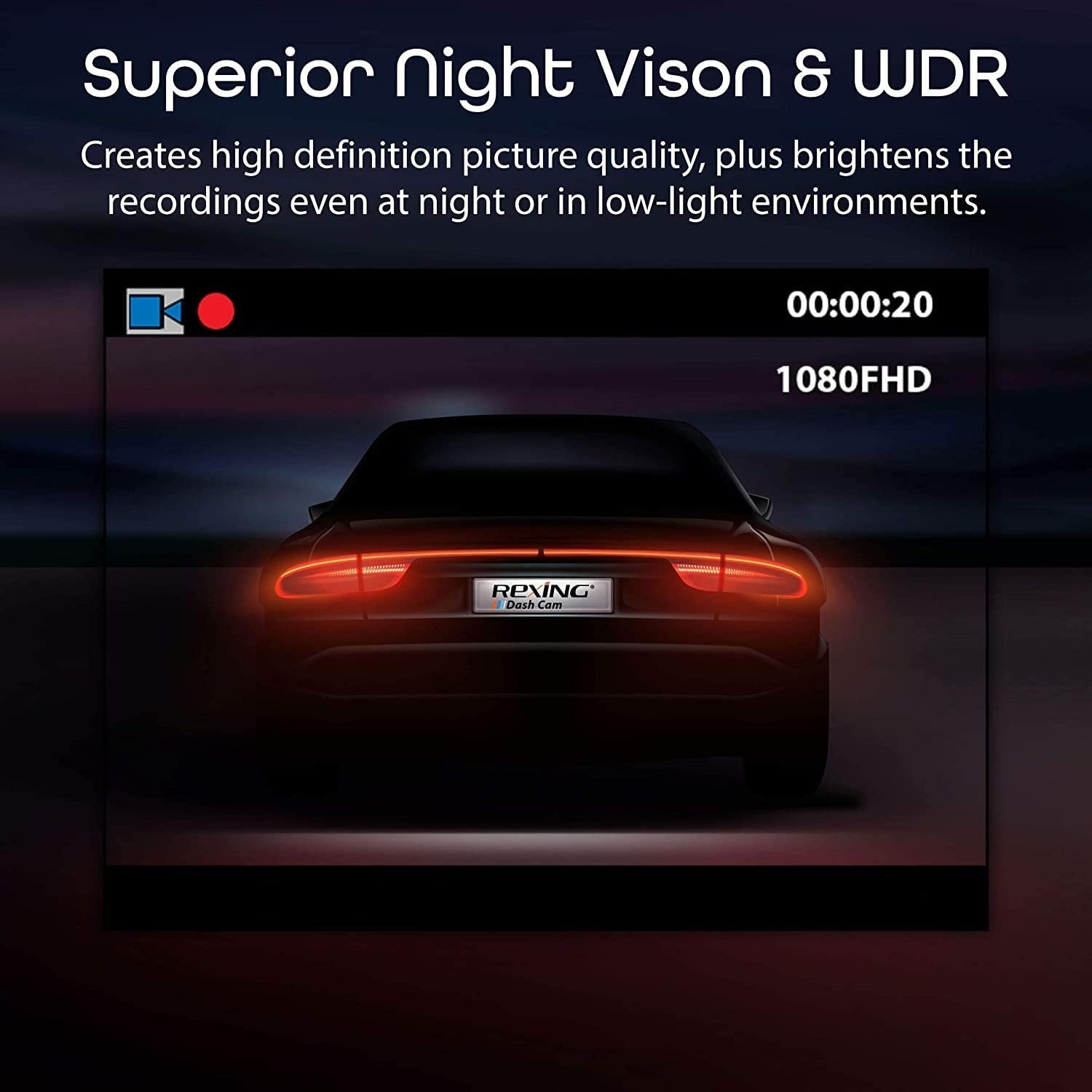 Камера за автомобилно табло S600, FULL HD 1080P, Нощно виждане, WIFI ...