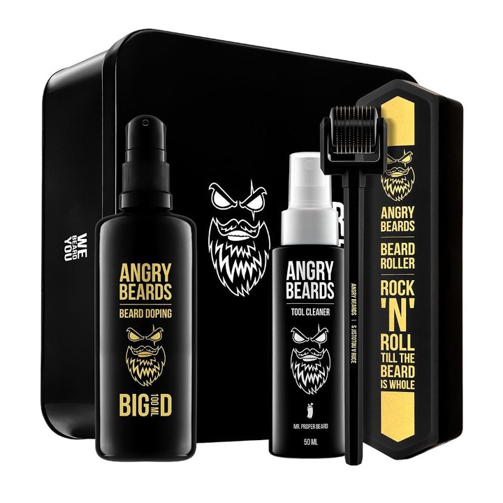 Комплект за растеж на брада, Angry Beards, 100 ml, черен