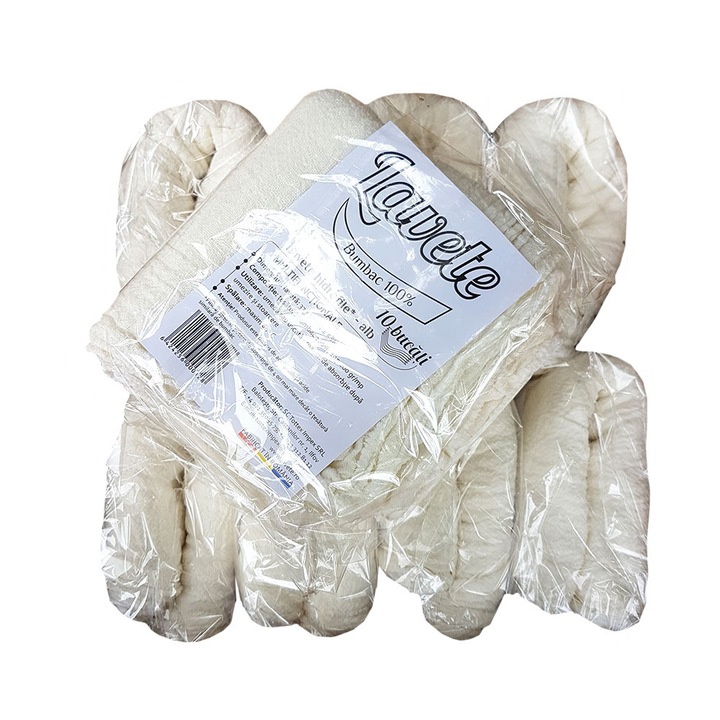 Bax 170 lavete natur 100% bumbac, 10 lavete/punga x 17 pungi: 170 lavete