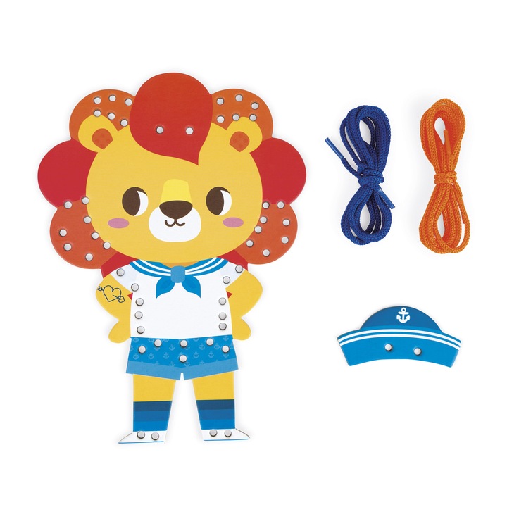 Ügyességi játék fűzővel - Janod - Álcázott állatok