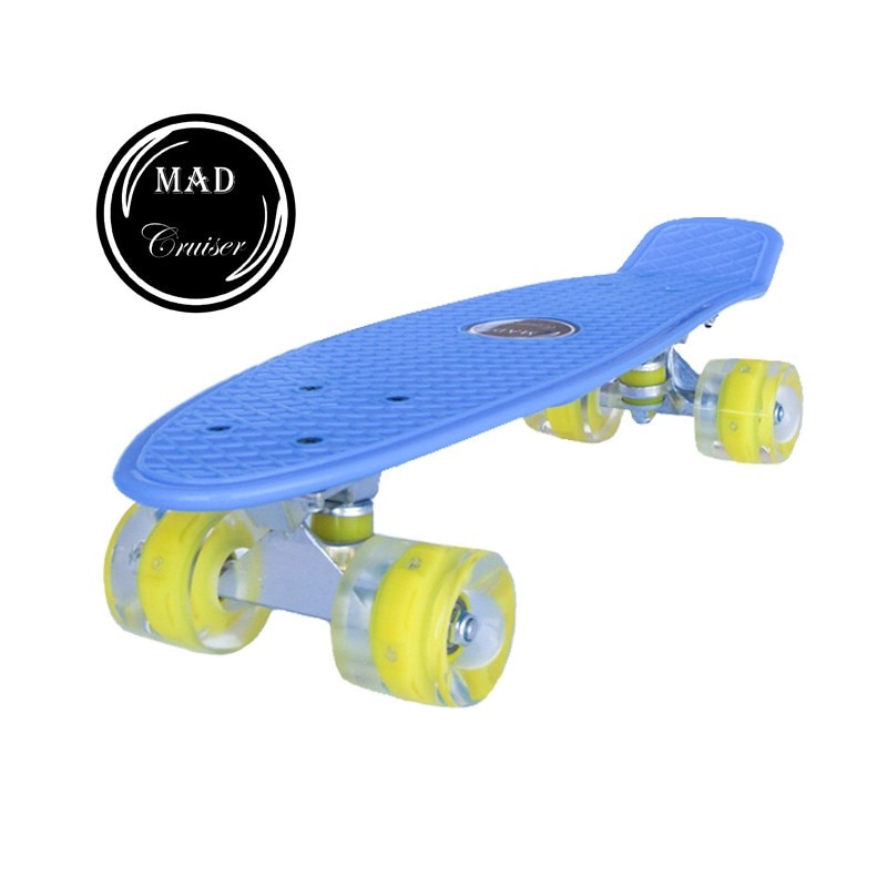 Penny board Mad Cruiser cu roti LED ABEC 7-albastru