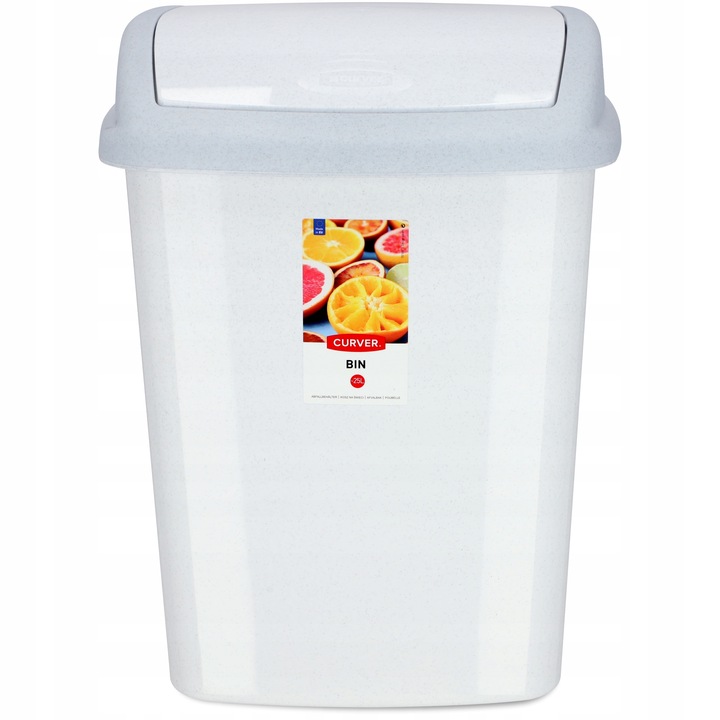 Кофа за боклук, Curver, Пластмаса, 25 L, Сива - eMAG.bg